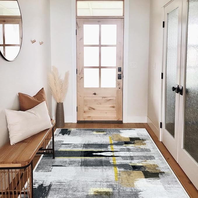 Runner Rug Washable 3x22 FT, Non Slip Rubber Backing Abstract Carpet, Soft Area Rugs for Bedroom Kitchen Hallway Entryway Bathroom, Customized