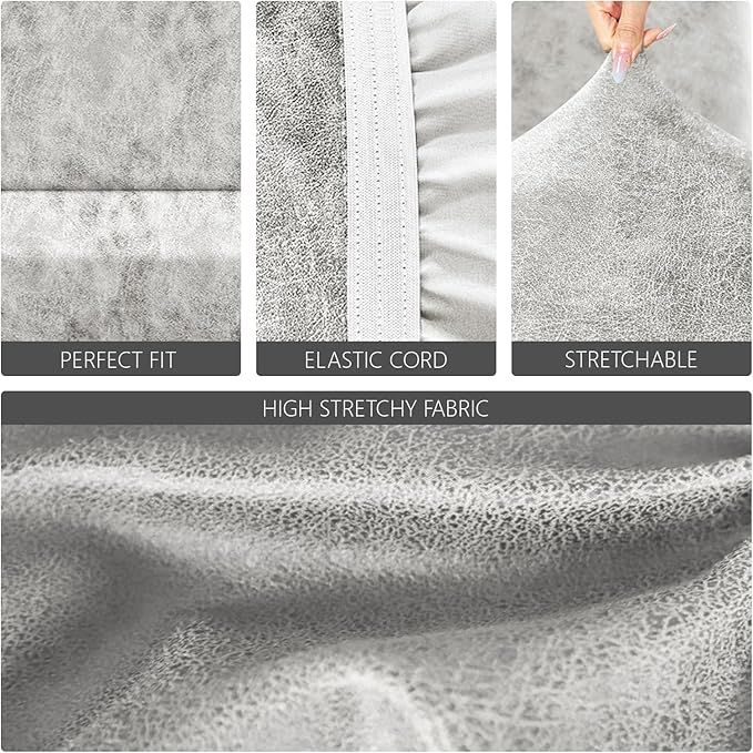 molasofa Leather Like Stretch Futon Slipcover Armless Futon Bed Sofa Cover Furniture Protector with Elastic Bottom, Soft and Washable Futon Cover for Sofa Bed Stay in Place（Larger，Beige）