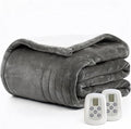 Heated Blanket Electric Blanket King 100"x90" Heating Blanket with Dual Control 10 Heat Levels & 10 Hours Auto-Off Overheat Protection Cozy Soft Flannel King Size Blanket Fast Heating Machine Washable