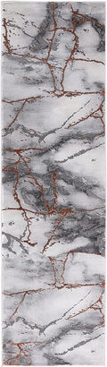 SAFAVIEH Craft Collection 2'3" x 10' Grey/Orange CFT877P Modern Abstract Non-Shedding Entryway Foyer Living Room Kitchen Runner Rug