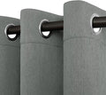 Easy-Going Linen Look Blackout Curtain Grommet Window Curtain Drapes for Bedroom, Living Room Thermal Insulated Room Darkening (2 Panels, 38x45 Inch, Grey)