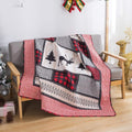 Soul & Lane Deer in The Pines 50" x 60" Lightweight Buffalo Plaid Blanket: Christmas Rustic Bedding Quilted Throw, Check Black and Red Quilt, Holiday Outdoor Coverlet, Lodge Winter Lap Comforter
