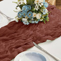 BALCONY & FALCON 2 Pack Terracotta Cheesecloth Table Runner 10FT 120 Inch Rustic & Boho Farmhouse Gauze Cheese Cloth Runners for Wedding Fall Thanksgiving Christmas Party Baby Shower Birthday Decor