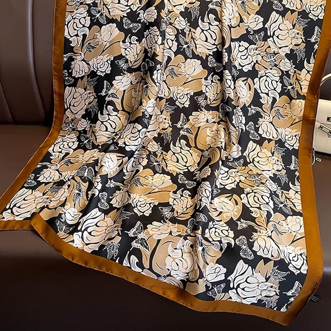 Fashion Scarves Scarf 100% Silk Feeling Scarf Silk Like Scarves Long Lightweight Sunscreen Shawls for Women