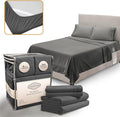 Queen Sheet Set - Luxury Hotel Bed Sheet - Soft Cooling Sheets with Elastic Corner Straps - Deep Pockets Microfiber Bedsheet - Bedding Sheets & Pillowcases - 4 Piece (Queen Size, Gray)