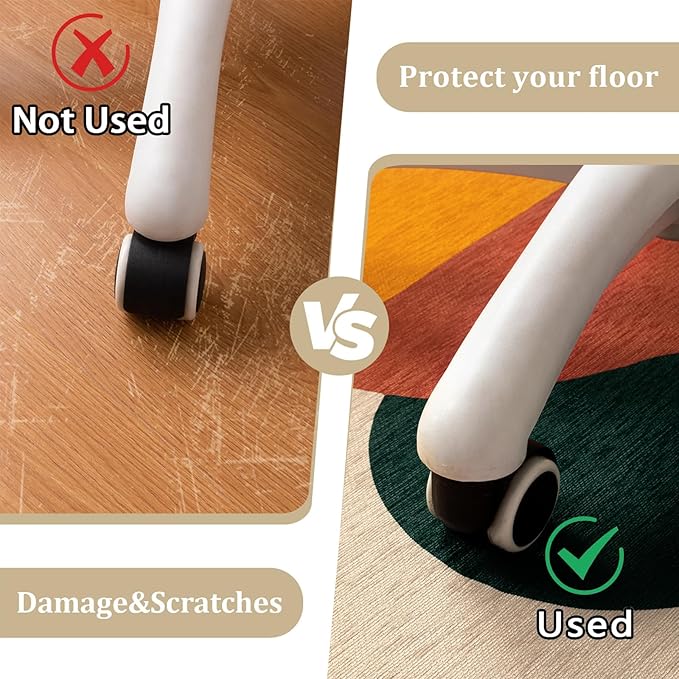 Office Chair Mat for Hardwood Floor, 60"x45" Easy Glide Computer Desk Mat Protector for Rolling Chair Under Desk Rug Nonslip Backing, Machine Wash, (Modern)