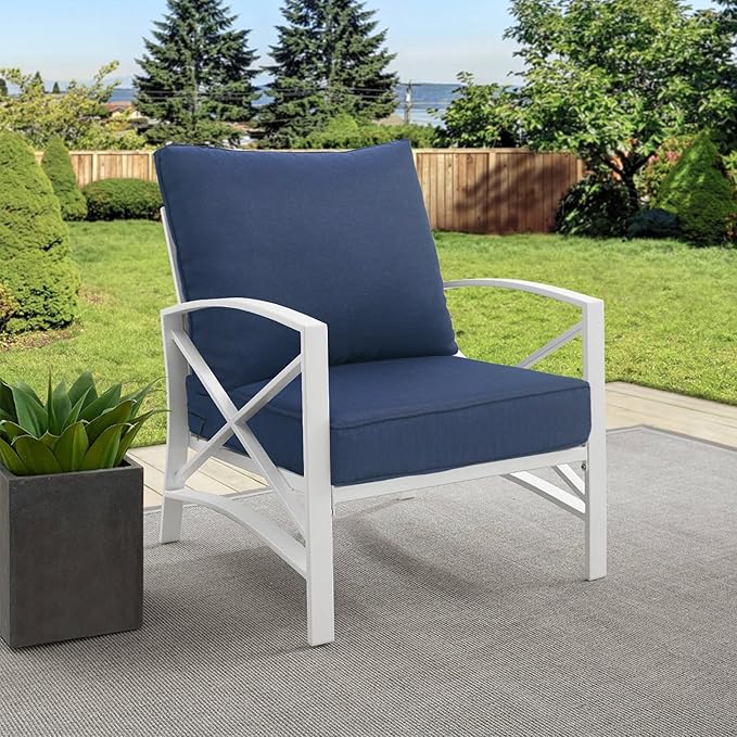 Goodgoods Outdoor Deep Seat Cushions Set 24x28 inch Outdoor Deep Seat Cushions Set:Resilient Foam Filling,All Weather Resistant Patio Cushions Patio Furniture,Midnight 2 Sets