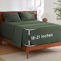 Bedsure Deep Pocket Full Size Bed Sheets Set - Fits Mattresses Up to 21 Inches Thick - 4 Piece GentleSoft Bed Sheets, Moisture Wicking, Cooling Bedsheet & Pillowcases, Easy & Secure Fit, Olive Green