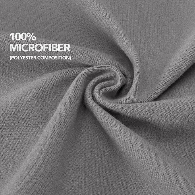 PureFit Stretchy Box Spring Cover Full - Elastic Fitted Box Spring Wrap Around 4 Sides, Wrinkle & Fading Resistant Fits Full Size Beds, Light Gray
