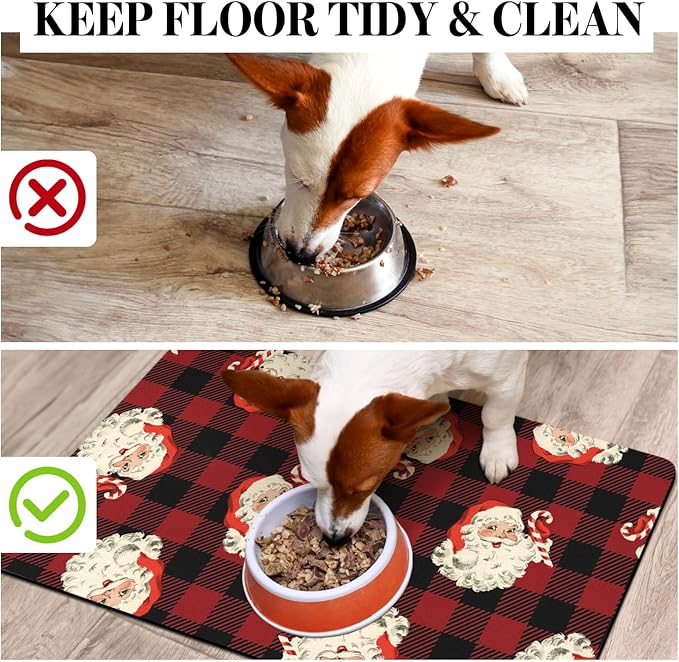 Dog Cat Food Mats for Floors, Absorbent Dog Bowl Mats for Food and Water, Quick Dry Pet Food Mat Non-Slip Dog Accessories Pet Supplies
