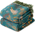 MSGKV Boho Throw Blanket Cotton Blanket for Couch and Sofa Cover for Living Room Fall Throw Cozy Gauze Blankets 50" x 60"