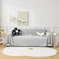 Grey Couch Cover Blanket Cute Geometrical Jacquard Washable Sofa Cover for Extra Large Furniture for 3 Cushion Sofa L Shaped Sectional Couch Blanket 71"x 118"