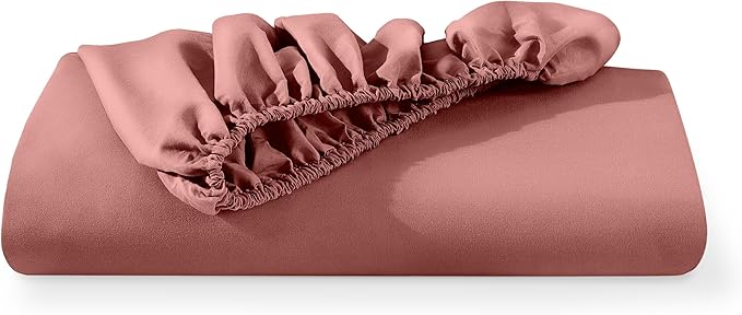 Bare Home Fitted Bottom Sheet Full Size - Premium 1800 Microfiber - Ultra-Soft Hotel Luxury - Deep Pocket - Durable and Long Lasting (Full, Dusty Rose)