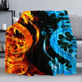 Ice & Fire Dragon Throw Blanket for Couch, Super Soft Fuzzy Throws Warm Comfortable Plush Fleece Blanket, Fashion Decorative Flannel Fleece Blanket for All Season(60 x 80 in, Ice & Fire Dragon)