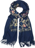 Urban CoCo Women's Embroidered Tassel Long Shawl Oversize Scarf Wraps for Women