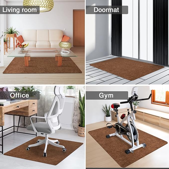 Placoot Desk Chair Mat for Hardwood Floor Corduroy Surface 1/6" Thick 55"x35" Office Chair Mat for Rolling Chairs-100% Large Anti-Slip Backing Under Desk Low-Pile