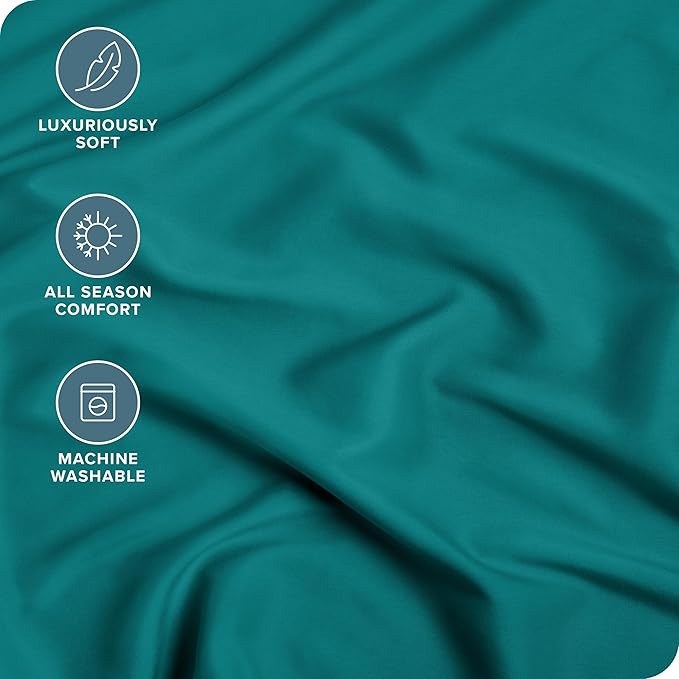 Bare Home Fitted Bottom Sheet Twin Size - Premium 1800 Microfiber - Ultra-Soft Hotel Luxury - Deep Pocket - Durable and Long Lasting - Fitted Sheet (Twin, Emerald)
