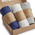 Bedside Sleeper Bassinet Sheets 35x20 for MiClassic, Milliard Bassinet and Large Bedside Sleepers - Buttery Soft, Premium Stretchy Jersey Knit Sheets - Navy + Grey + Cloud, 3 Pack