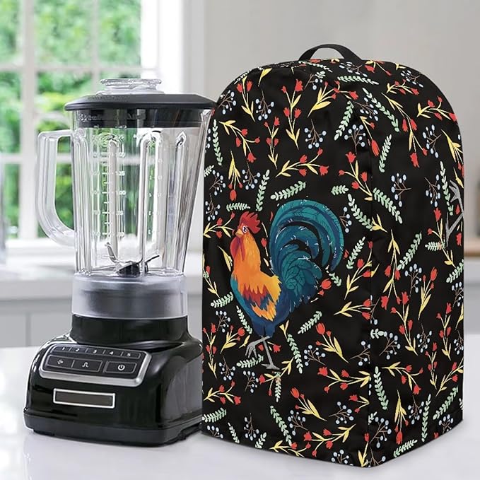 Chicken Pattern Blender Dust Cover Stand Mixer or Coffee Maker Appliance Cover with Drawstring, Anti Fingerprint Dust Proof Stain Resistant Blender Covers for Home Kitchen