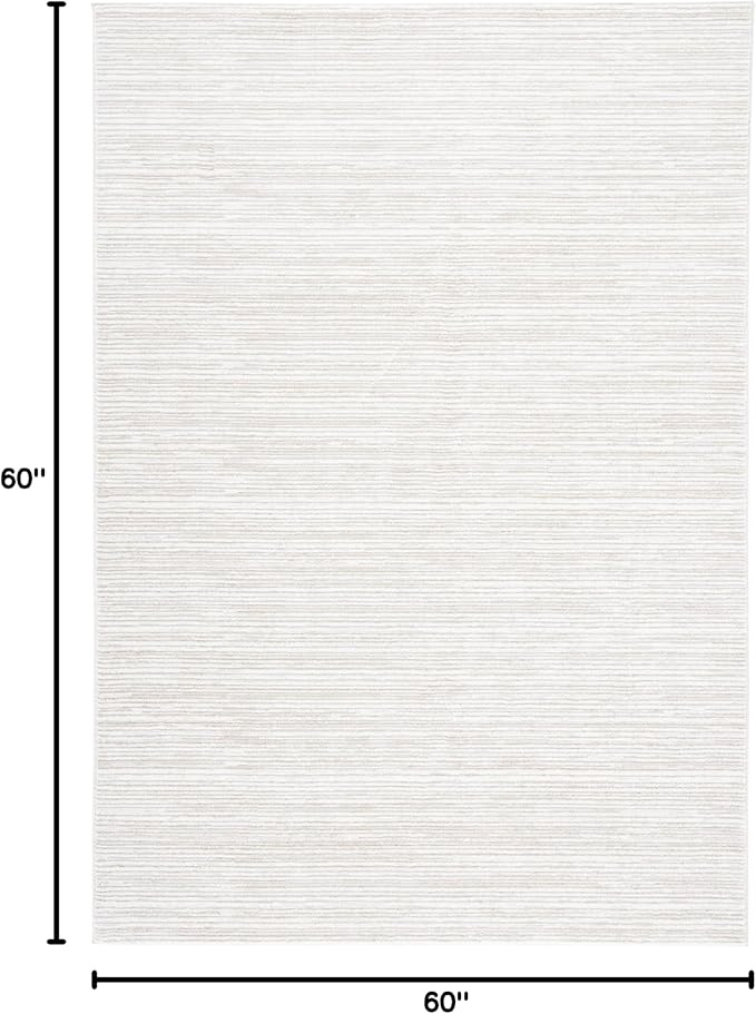 SAFAVIEH Vision Collection Area Rug - 5' Square, Ivory, Modern Ombre Design, Non-Shedding & Easy to Clean, Ideal for Living Room, Bedroom, Dining Space (VSN606J)