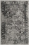 SAFAVIEH Adirondack Collection Accent Rug - 2'6" x 4', Grey & Black, Distressed Vintage Floral Design, Non-Shedding & Easy to Clean, Ideal for Front Door, Kitchen, Entryway, Foyer (ADR109B)
