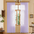 Lavender Sheer Pleated Curtains 84 Inches Long for Girls Bedroom Soft Touch Light Filtering Pinched Pleated Curtains with Hooks, Pastel Lilac, 42" W x 84" L, 2 Panels