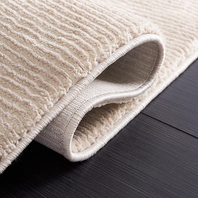 SAFAVIEH Revive Collection Area Rug - 6'7" Round, Beige, Solid Design, Non-Shedding & Easy Care, Ideal for High Traffic Areas in Living Room, Bedroom (REV102B)
