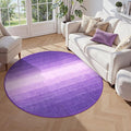 Wonnitar Modern Ombre Washable Round Rugs 5ft, Purple Round Living Room Rug, Soft Circle Bedroom Area Rug, Contemporary Low Pile Large Throw Carpet for Nursery Dining Room (Purple, Round 5ft)