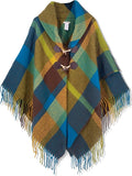 Moss Rose Women's Travel Plaid Shawl Wrap Open Front Poncho Cape for Fall Winter