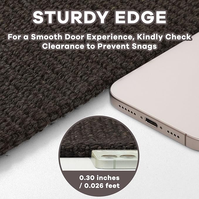EARTHALL Washable Runner Rug 2x5 Ft Non Slip Runners for Hallways Cotton Rubber Backed Kitchen Runner Braided Indoor Floor Carpet Runners for Entryway, Hallway, Kitchen, Bedroom, Taupe/Coffee