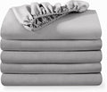 Bare Home 5-Pack Fitted Bottom Ultra-Soft Sheets Queen - Premium 1800 Ultra-Soft Microfiber - Deep Pocket (Queen, Light Grey)