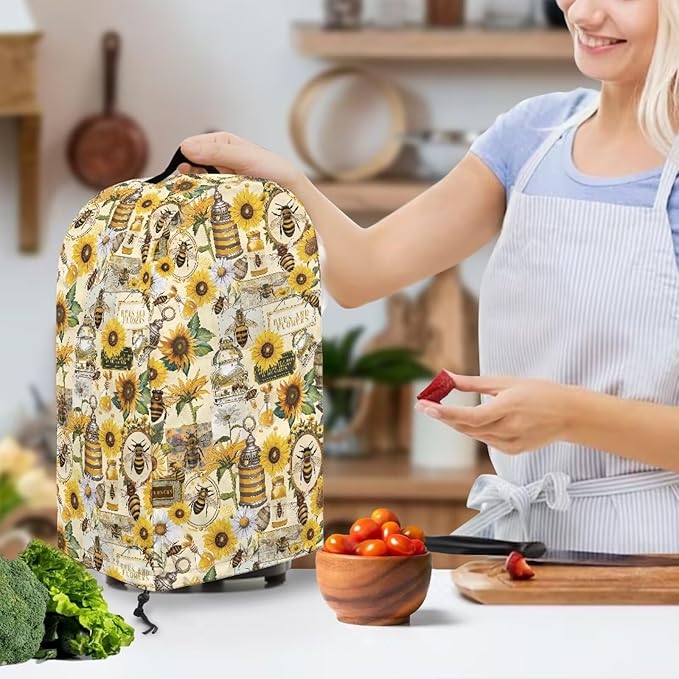 Blender Cover Stand Mixer Covers Sunflower Bee Anti Fingerprint Dust Covers Juicer Cover for Home Kitchen Universal Appliance