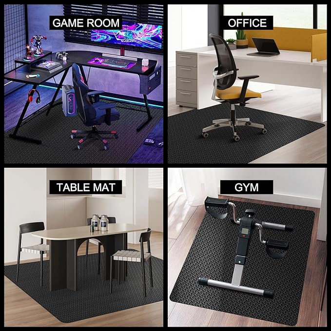 Office Chair Mat for Hard Floor, 30"x48" Anti-Slip Waterproof Computer Chair Mat, Unique Y-Shaped Pattern Floor Protector Rug for Rolling Chairs, PVC Durable Desk Floor Mat for Work, Home, Gaming