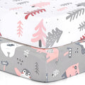 BROLEX Baby Fitted Crib Sheets: Kid Crib Sheets - Set of 2 for Toddler Standard Size Crib Mattress for Boys and Girls - Jersey Knit Crib Bed Sheets Jungle Animals