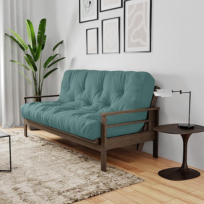 Royal Sleep Products by The Futon Factory 6 inch Foam Futon Mattress - Solid Teal Cover - Queen Size - CertiPUR Certified Foams - Made in USA - Replacement Mattress - (Frame not Included)