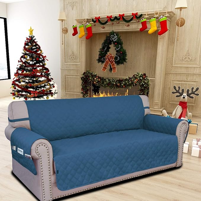 Easy-Going Sofa Slipcover Oversized Sofa Cover Waterproof Couch Cover Furniture Protector Cover Pets Covers Washable Non-Slip Fabric Pets Kids Children (Oversized Sofa, Peacock Blue)
