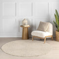 nuLOOM Kerry Beige, 6' Round, Geometric, Soft and Cozy, High Traffic, Stain Resistant, Easy Clean, Durable Area Rug for Bedroom, Living Room, Dining Space, Den, Foyer, Entryway