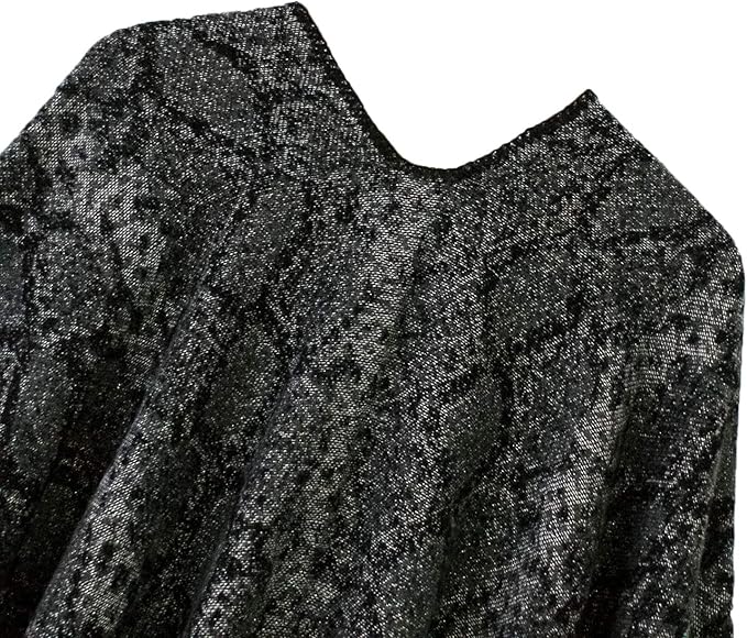 Women's Vintage Pattern Open Front Poncho Cape Shawl Winter Shawl Wraps
