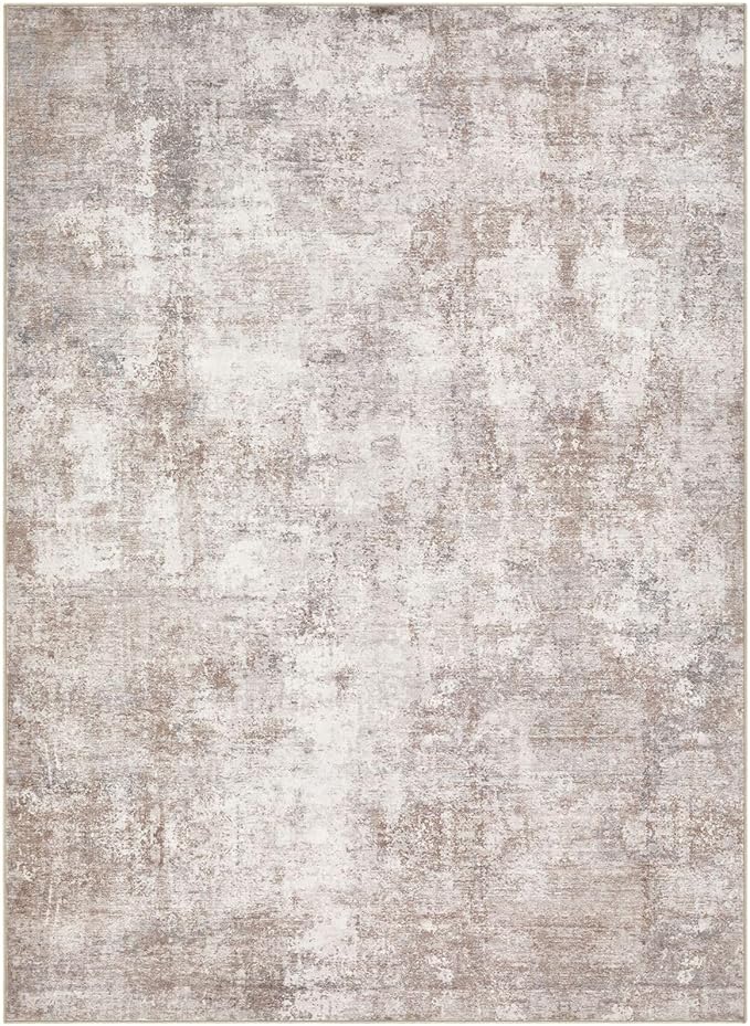 Washable 9X12 Area Rug: Modern Abstract Soft Non-Slip Indoor Rugs Home Decor - Low Pile Stain Resistant Foldable Carpet for Living Room Bedroom Dining Room Playroom Office(Brown,9'x12')
