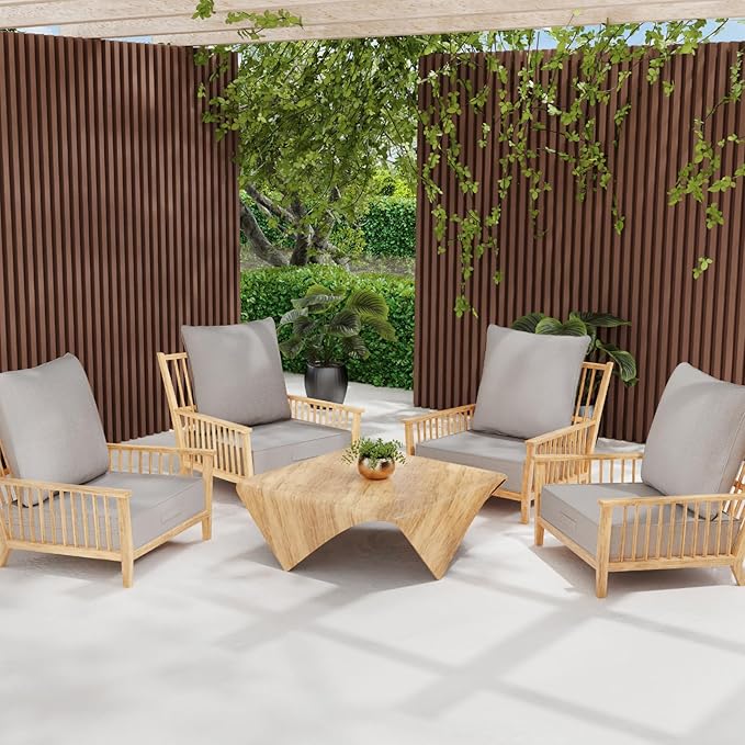 Outdoor Olefin Water-Resistant Deep Seat Cushion Set, 2PCS Weather and Fade Resistant 23''x 26''x 6'' Patio Furniture Seat Cushion, Thickened Sofa Chair Pad for Lawn, Garden, Light Beige