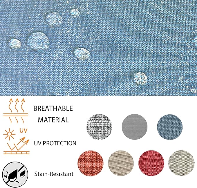 Goodgoods 22x24 inch Outdoor/Indoor Deep Seat Patio Cushions Set of 2 Resilient Foam Filling Water Repellent Stain-Resistant UV Resistant Weather Resistant Deep Seat Bottom Light Blue