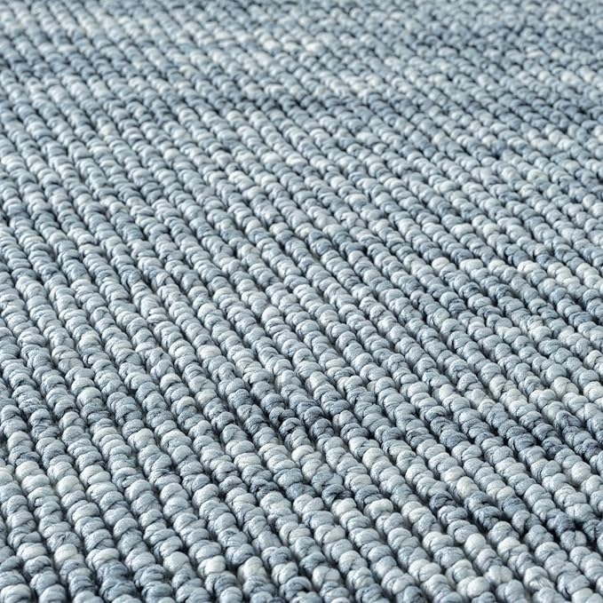 LUXE WEAVERS Solid Machine Woven Blue 8x10 Area Rug, Indoor Stain-Resistant Carpet