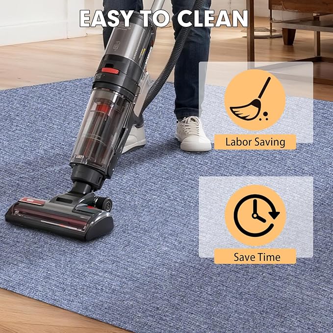 Marine Carpet,6 FT x 10 FT Blue-Gray Indoor Outdoor Carpet 0.2" Thick Boat Carpet with Water-Proof TPE Backing, Non-Slide Outdoor Marine Carpet Roll for Home, Patio, Porch, Deck