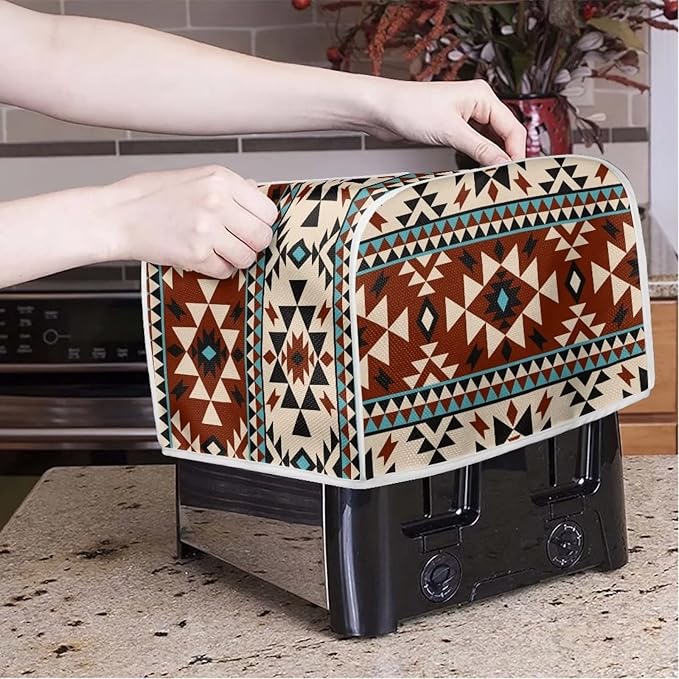 ZFRXIGN Southwestern Toaster Cover 4 Slice Small Appliance Covers Organizer Toaster Bag Washable Toaster Oven Cover Boho Tribal Aztec Native American