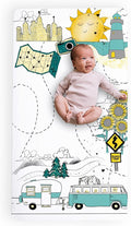 JumpOff Jo - Fitted Crib Sheet, Super Soft Breathable 100% Cotton Baby Crib Sheet for Standard Crib Mattresses and Toddler Beds, 28 in. x 52 in. - Road Trip