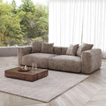 JACH 102" Sectional Couch Sofa with 4 Pillows, Corduroy Comfy Modular Sectional Sofa, Cushion Covers Removable, Love Seat Soft Couches for Living Room, Office, Apartment, Light Brown