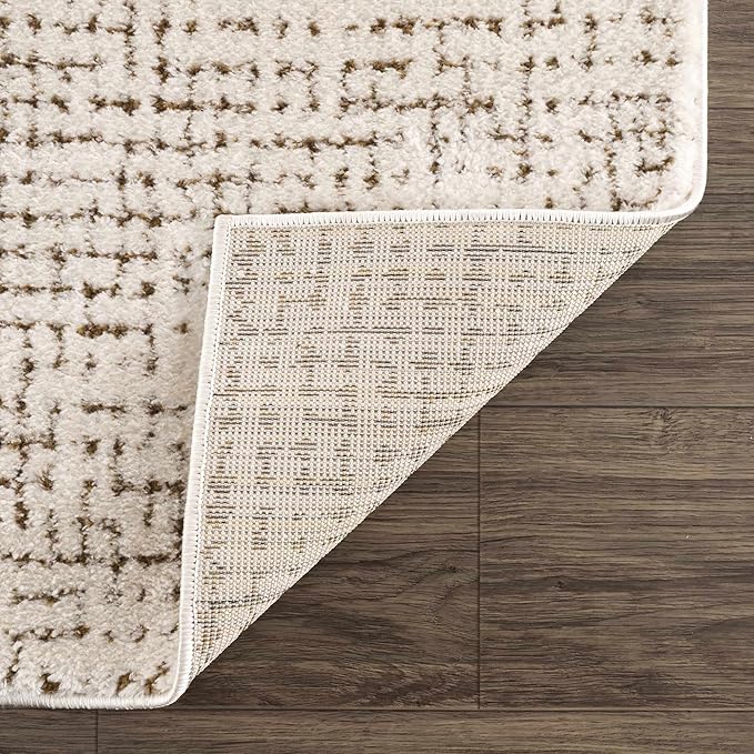 Hauteloom Keita Living Room, Bedroom Area Rug - Farmhouse - High Pile - Bone - 9'2" x 12'