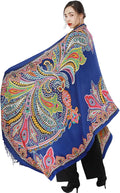 DANA XU 100% Merino Wool Pashmina Shawl for Women 96"x43", Oversized Cashmere Wrap with Tassels, Floral Travel Blanket Cape
