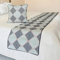The HomeCentric King/Queen/Twin Blue Decorative Bed Runner Queen 74"x18" Bed Runner with Two Pillow Cover, Embroidered Bed Scarf on Embroidered Fabric - Pointillism