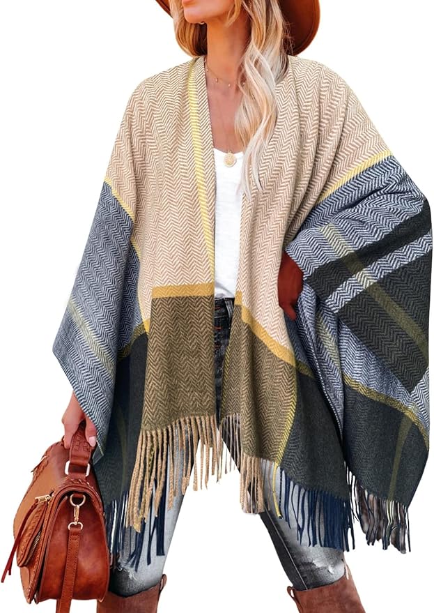 Breezy Lane Women's Shawl Wraps Warm Poncho Ruana Wrap Cardigan